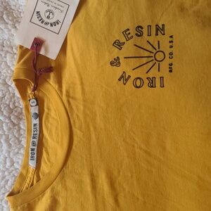 Iron and Resin Scavenger Tee in Mustard. Size Small. NWT